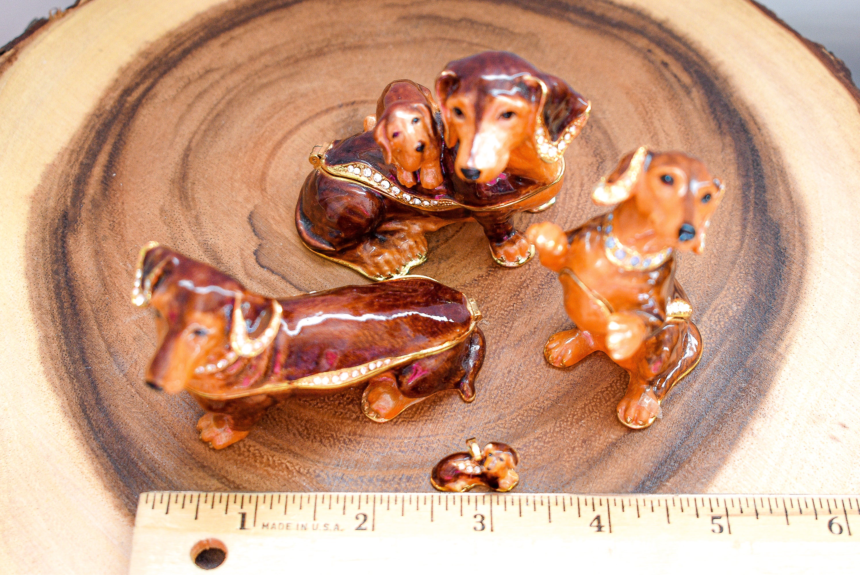 Ciel Collectables Dachshund Trinket Box LOT OF 4