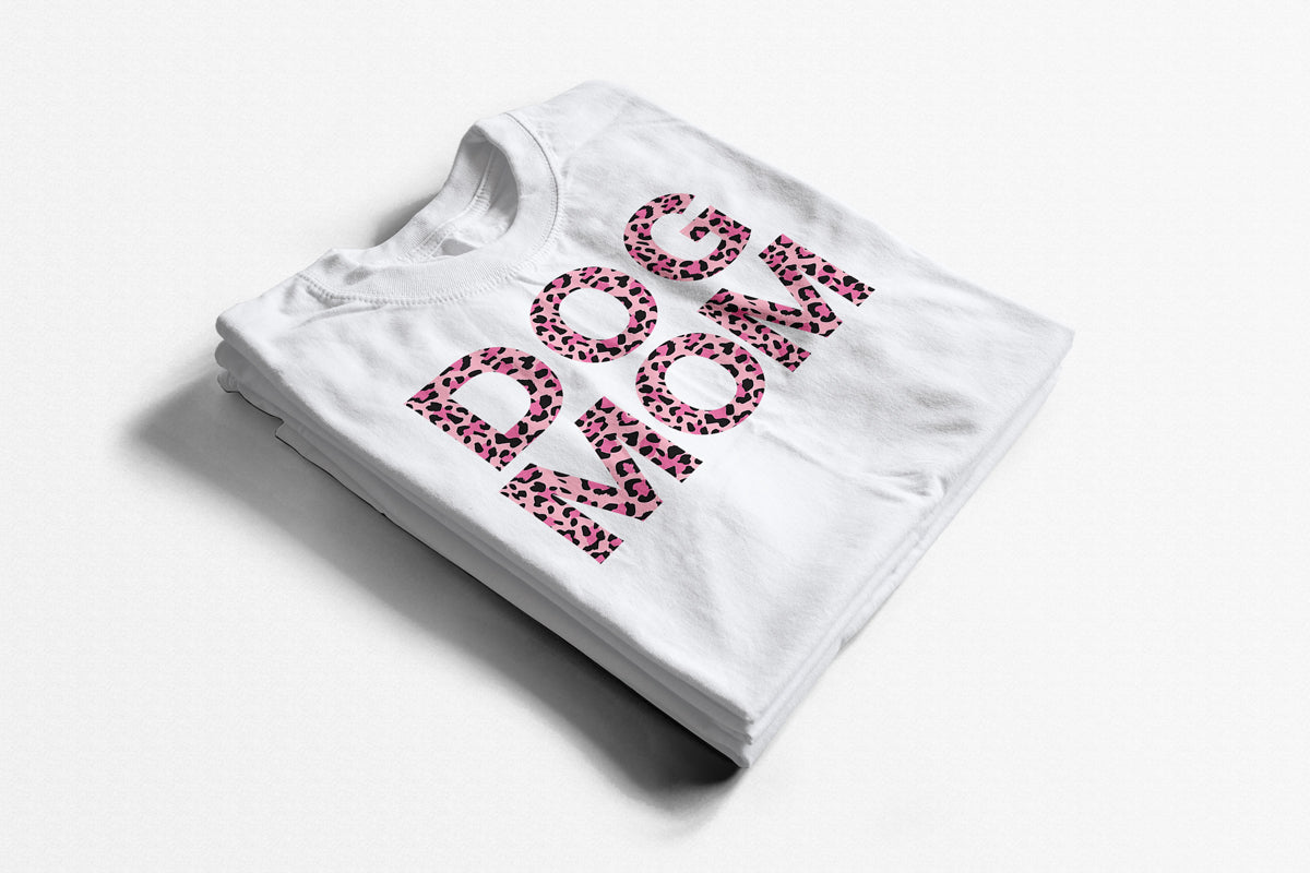 Dog Mom Pink Leopard Tee